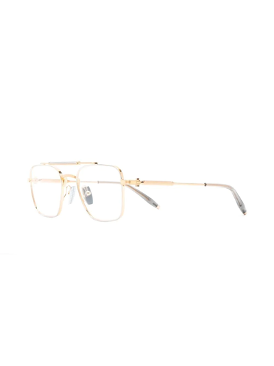 Shop Akoni Square-frame Optical Glasses In Gold