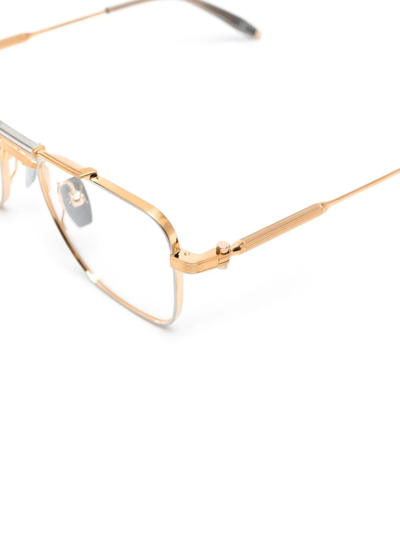 Shop Akoni Square-frame Optical Glasses In Gold