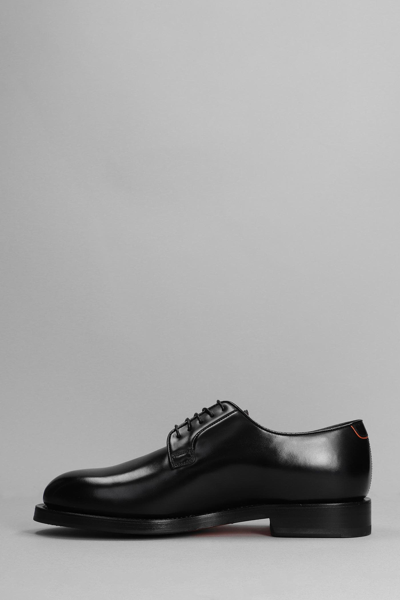 Shop Santoni Ensley Lace Up Shoes In Black Leather