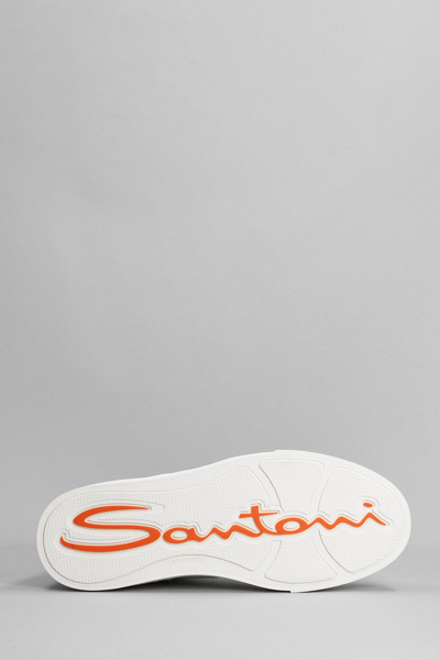 Shop Santoni Despoil Sneakers In White Leather