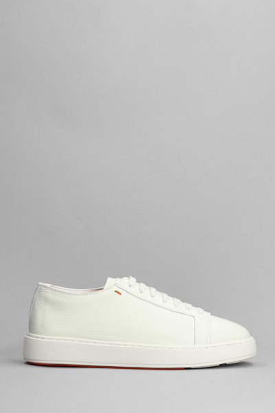 Shop Santoni Dabbler Sneakers In White Leather