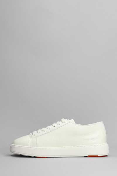 Shop Santoni Dabbler Sneakers In White Leather