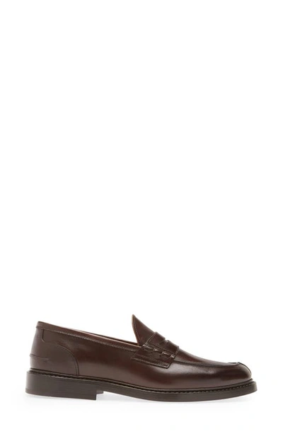 Shop Brunello Cucinelli Apron Toe Penny Loafer In Brown