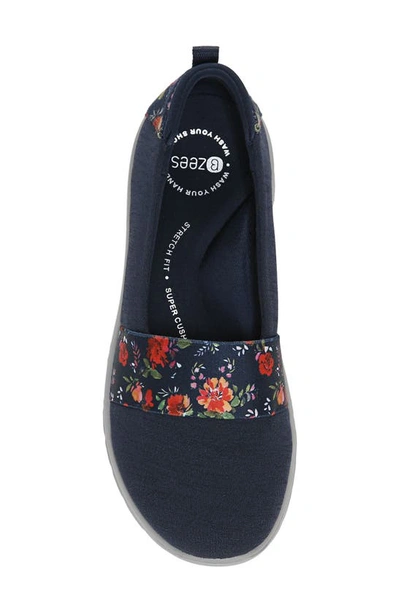 Shop Bzees Gracie Slip-on Shoe In Navy Floral