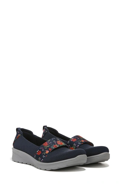 Shop Bzees Gracie Slip-on Shoe In Navy Floral