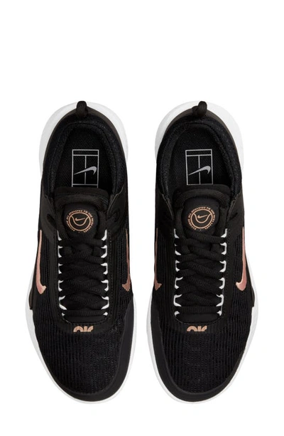 Shop Nike Zoom Court Nxt Hard Court Tennis Shoe In Black/ Red Bronze/ White
