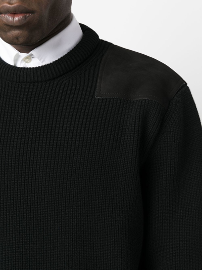 Shop Zegna Crew Neck Knitted Sweater In Schwarz