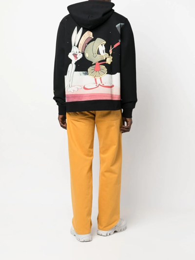 Gcds Looney Tunes Space Cotton Hoodie In Schwarz