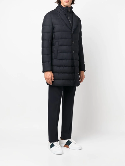 Herno Concealed-zip Padded Coat In Blau