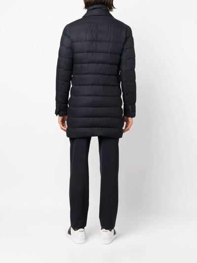 Herno Concealed-zip Padded Coat In Blau