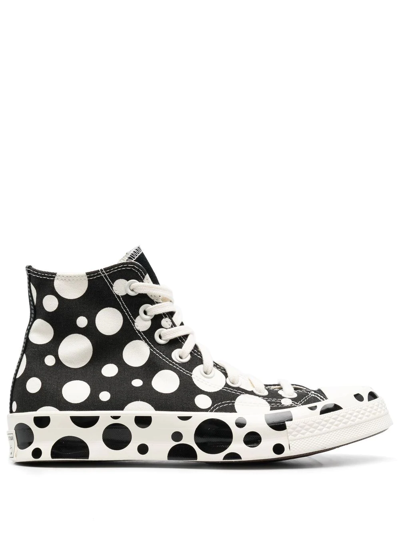 Converse Polka-dot Print Chuck-taylor Sneakers In Black | ModeSens