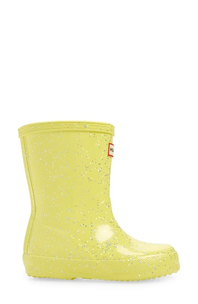 Shop Hunter First Classic Giant Glitter Waterproof Rain Boot In Yellow Light