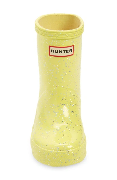 Shop Hunter First Classic Giant Glitter Waterproof Rain Boot In Yellow Light