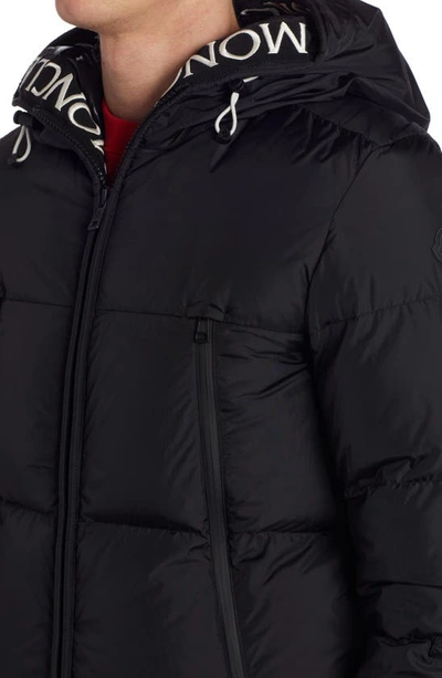 Moncler Men's Montcla Logo-hood Puffer Jacket In Black