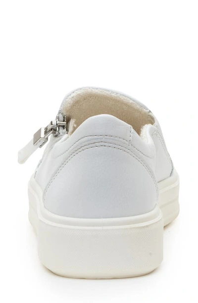 Shop Ara Cayce Leather Zip Sneaker In White Cervocalf