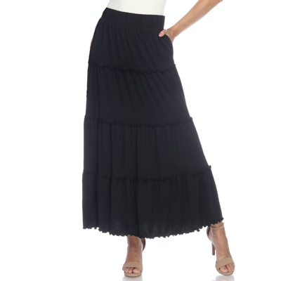 Shop White Mark Tiered Maxi Skirt In Black