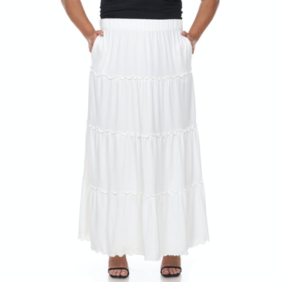 Shop White Mark Plus Size Tiered Maxi Skirt