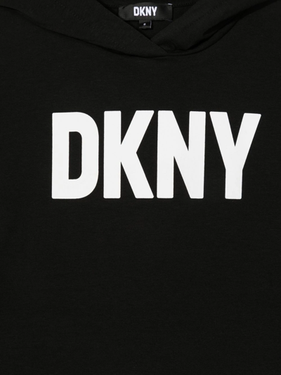 Shop Dkny Logo-print Hoodie Dress In Black