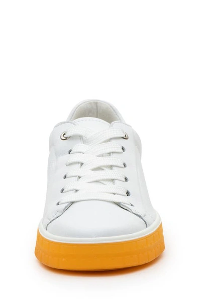 Shop Ara Forsyth Sneaker In White Cervocalf W/ Orange Sole