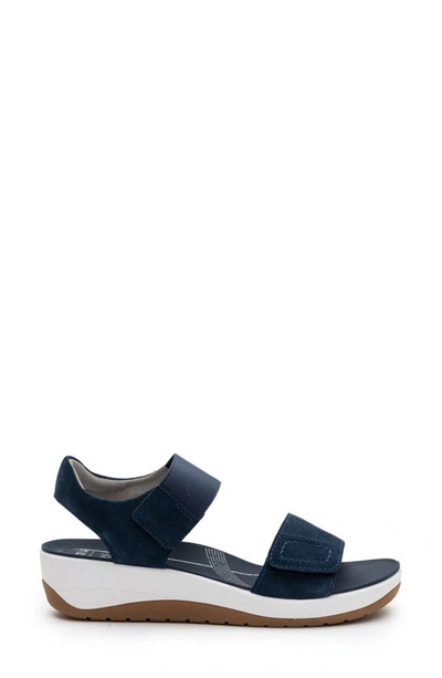 Shop Ara Newport Sandal In Indigo Velour