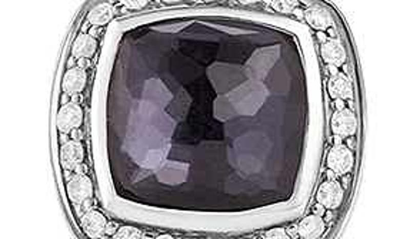 Shop David Yurman Albion Earrings With Semiprecious Stone And Diamonds In Amethyst/ Hematine