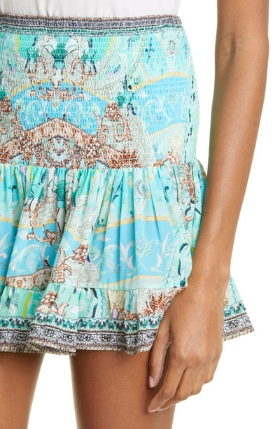 Shop Camilla Shirred Floral Print Silk Miniskirt In Turn Back Time