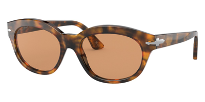 Shop Persol Brown Oval Ladies Sunglasses Po3250s 108/53 55