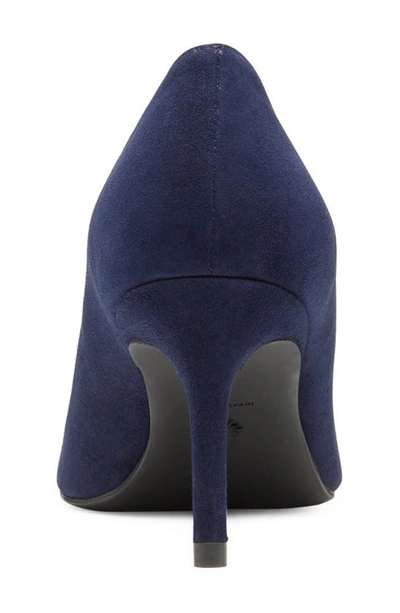 Shop Stuart Weitzman Linsi 75 Pointed Toe Pump In Nice Blue