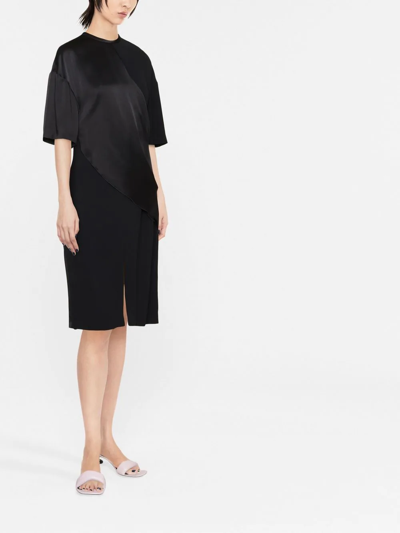 Stella Mccartney Panelled Draped T-shirt Dress In Black