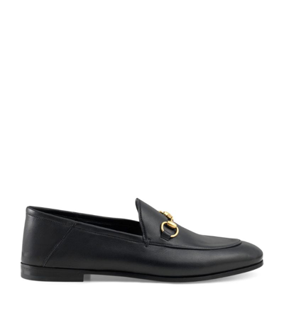 Shop Gucci Leather Brixton Horsebit Loafers In Black