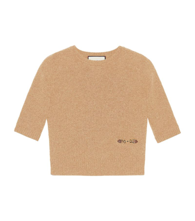 Shop Gucci Cashmere Horsebit-detail Sweater In Brown