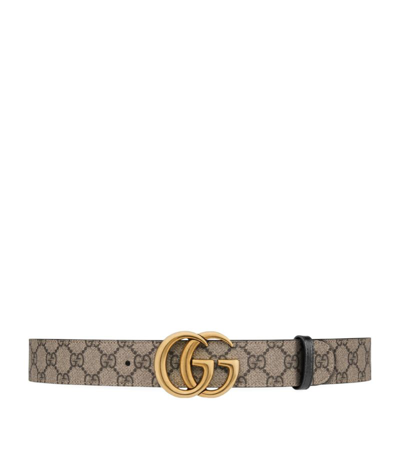 Shop Gucci Reversible Gg Marmont Belt In Neutrals