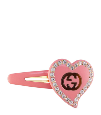 Shop Gucci Interlocking G Hair Clip In Pink