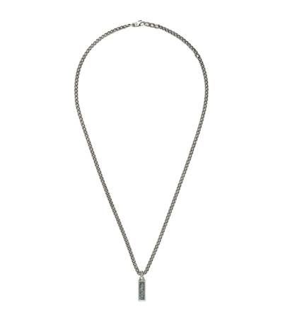Shop Gucci Sterling Silver Logo-charm Necklace