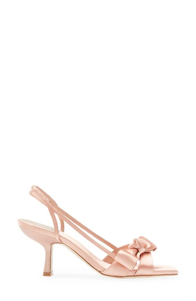 Shop Jeffrey Campbell Take A Bow Slingback Sandal In Natural Satin