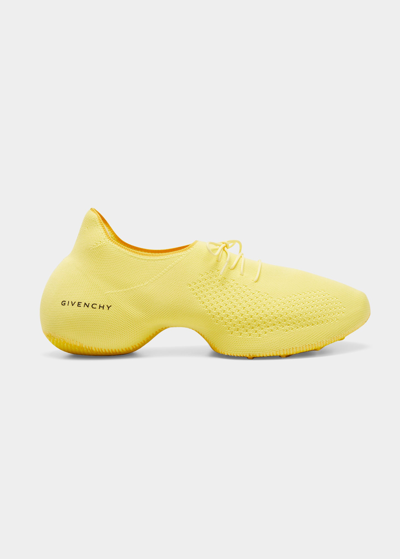 Shop Givenchy Men's Tk-360 Slip-on Knit Sneakers In Acid Yellow