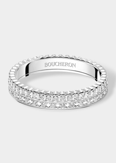 Shop Boucheron Quatre Radiant Edition White Gold Diamond Wedding Band Ring