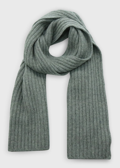 Shop Portolano Ribbed Cashmere Scarf In Htr Med Grey