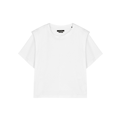 Shop Isabel Marant Zelitos White Brushed Cotton T-shirt