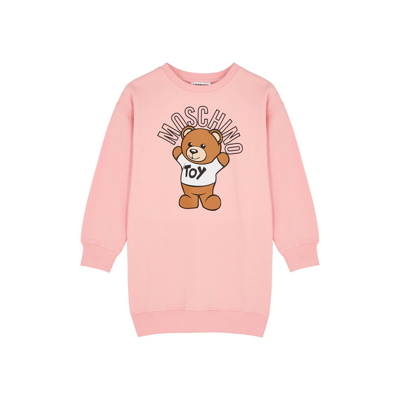 Shop Moschino Kids Pink Stretch-cotton Sweatshirt Dress (4-8 Years)