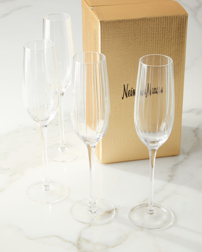 Shop Neiman Marcus Cut Champagne Flutes, Set Of 4