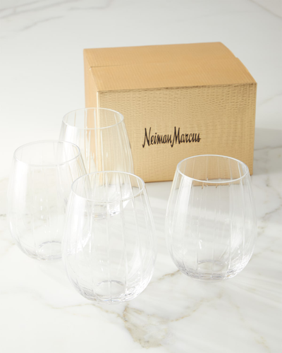 Shop Neiman Marcus Cut Stemless Wine Glasses, Set Of 4