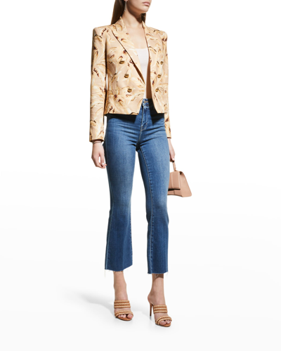 Shop L Agence Kendra High-rise Crop Flare Jeans With Raw Hem In Toledo