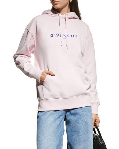 Shop Givenchy Logo Reverse Hoodie In Light Pink