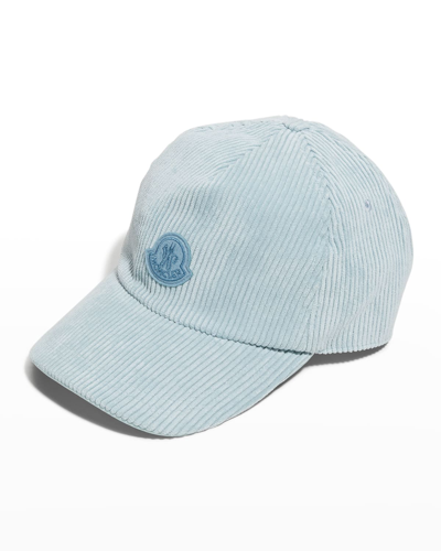 Shop Moncler Textured Baseball Cap In Aqua