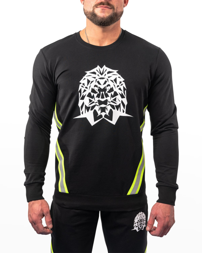 Shop Maceoo Men's Lightning Athletic Crew Sweater In Black