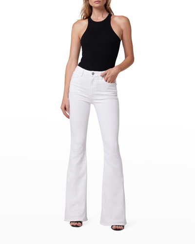 Shop Hudson Holly High-rise Flare Jeans In White Horse