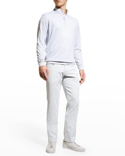 Shop Peter Millar Men's Perth Knockout Performance Quarter-zip Sweater In White