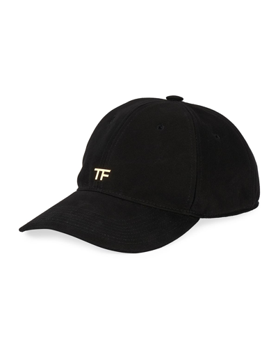 Shop Tom Ford Tf Canvas Logo Baseball Cap In Black