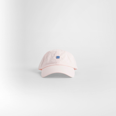 Acne Studios Cunov Face-patch Cotton Baseball Cap In Pink